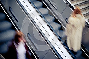 Encounter on an escalator