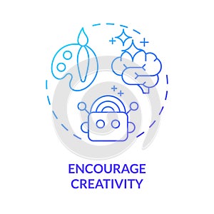 Encourage creativity blue gradient concept icon