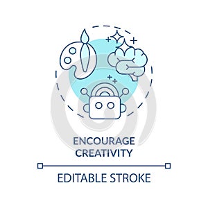 Encourage creativity soft blue concept icon