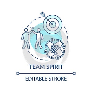 Encourage teamwork in the office concept icon