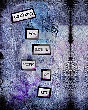 Encouraging Words on a Purple and Blue Abstract Background