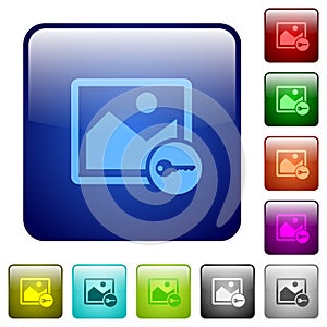 Encrypt image color square buttons photo