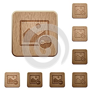 Encrypt image wooden buttons