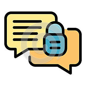 Encrypted chat icon color outline vector
