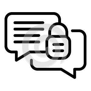 Encrypted chat icon, outline style