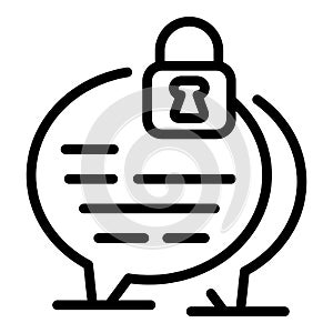Encrypted chat icon, outline style
