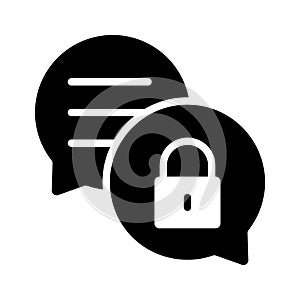 Encrypted chat, secure communication icon in modern style