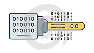 Encrypted Data Transfer: Secure Digital Connection, vector design Generative AI