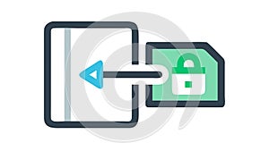 Encrypted Download Icon: Secure Data Retrieval Symbol, vector design Generative AI