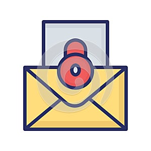 Encrypted email Isolated Vector icon which can easily modify or edit