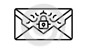 Encrypted Email Padlock Icon for Secure Messaging, vector design Generative AI