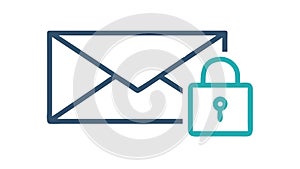 Encrypted Email or Secure Mailbox Icon, vector design Generative AI