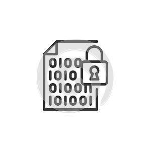 Encrypted file document line icon