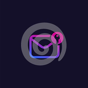 Encrypted message, mail vector icon