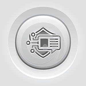 Encrypted Messaging Button Icon.