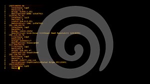 Encrypted programming security hacking code data flow stream on display new quality numbers letters coding techno joyful