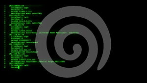 Encrypted programming security hacking code data flow stream on display new quality numbers letters coding techno joyful