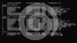 Encrypted programming security hacking code data flow stream on display new quality numbers letters coding techno joyful