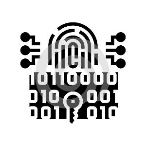 encryption biometric glyph icon vector illustration