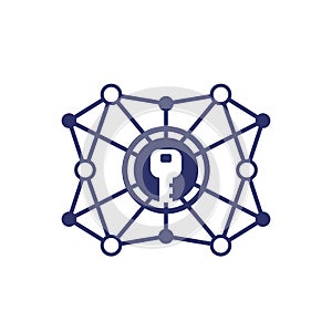 Encryption, cryptography vector line icon on white