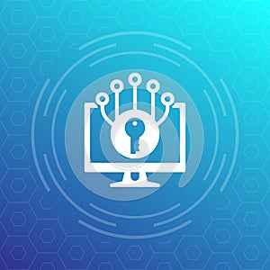 Encryption and cyber protection vector icon
