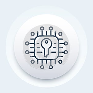 Encryption and data protection, linear icon