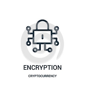 encryption icon vector from cryptocurrency collection. Thin line encryption outline icon vector illustration