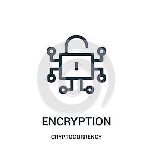 encryption icon vector from cryptocurrency collection. Thin line encryption outline icon vector illustration