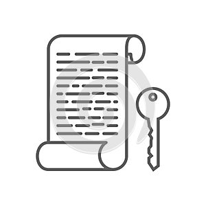 Encryption Key Codes Thin Line Symbol Icon Design