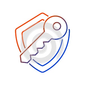 Encryption key gradient linear vector icon