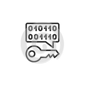 Encryption key line icon