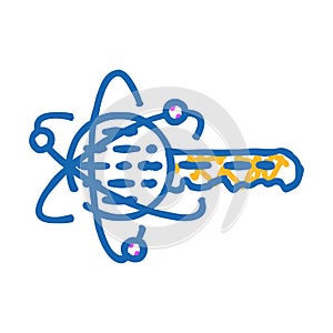encryption quantum technology icon doodle illustration
