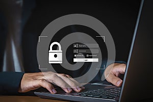 Encryption, secure internet access, cyber security protection User privacy security privacy concept