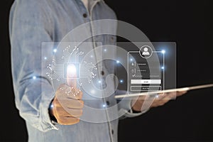 Encryption, secure internet access, cyber security protection User privacy security privacy concept