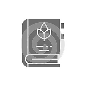 Encyclopedia of medicinal plants and herbs grey icon.