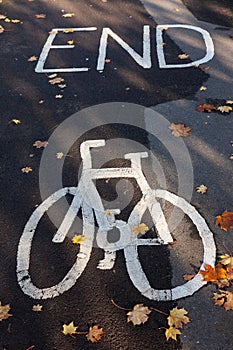 End of Bicycle or Cycle Lane Sign