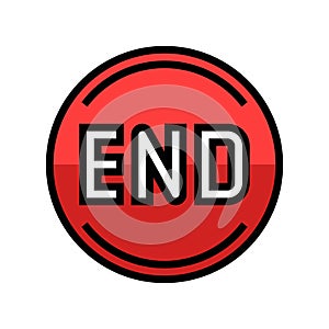 end button color icon vector illustration