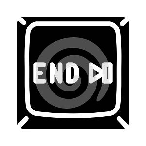 end button glyph icon vector illustration