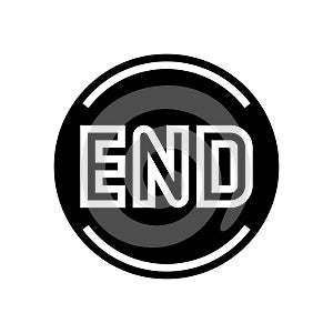 end button glyph icon vector illustration