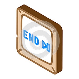 end button isometric icon vector illustration