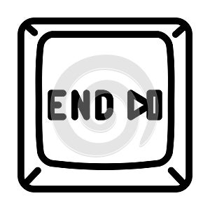 end button line icon vector illustration