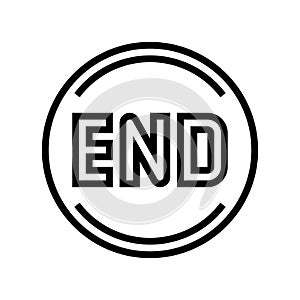 end button line icon vector illustration