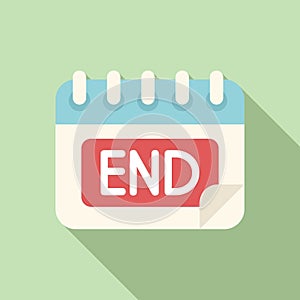 End calendar duration icon flat vector. Date life photo