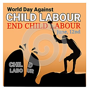 End Child Labour illustration vector