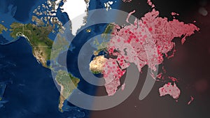 End of the coronavirus pandemic. Postcovid map concept. End of Covid-19