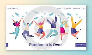 End of Covid-19 pandemic, quarantine completion concept for landing page.