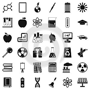 End of education icons set, simple style