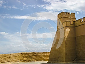 The end of the great wall in Gansu province, China