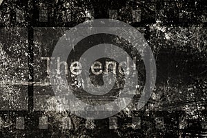 The end on a grunge background