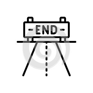 Black line icon for End, ending and race photo